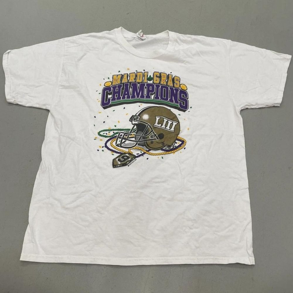 NFL New Orleans Saints Drew Brees LIII Mardi Gras CHAMPIONS Shirt
